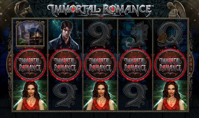 Immortal Romance slot play screen