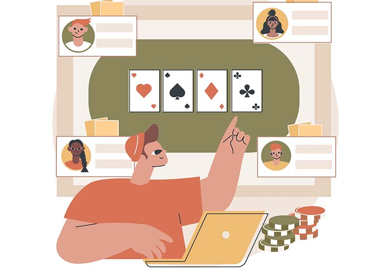 Online poker. Digitalni poker, internet kockarski klub, online casino sobe, igra za pravi novac, profesionalni kockar